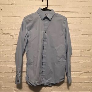 Express 1MX fitted Men's Sky Blue Dress Shirt